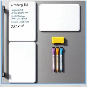 Magnetic Whiteboard Set with Markers and Eraser 12”x18” 3 pcs